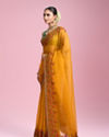 Mohey Women Mustard Yellow Chiffon Saga Saree