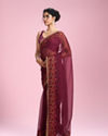 Mohey Women Wine Toned Celebration Saree