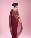 Mohey Women Wine Toned Celebration Saree