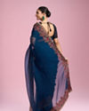 Mohey Women Azure Chiffon Elegance Saree