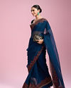 Mohey Women Azure Chiffon Elegance Saree