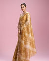 Mohey Women Sun kissed Mustard Yellow Organza Saree
