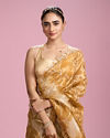 Mohey Women Sun kissed Mustard Yellow Organza Saree