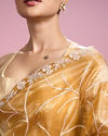 Mohey Women Sun kissed Mustard Yellow Organza Saree