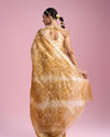 Mohey Women Sun kissed Mustard Yellow Organza Saree