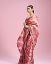 Mohey Women Pink Organza Saree