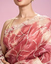 Mohey Women Pink Organza Saree