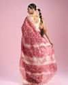 Mohey Women Pink Organza Saree