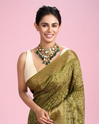 Mohey Women Mehandi Green Elegance Saree