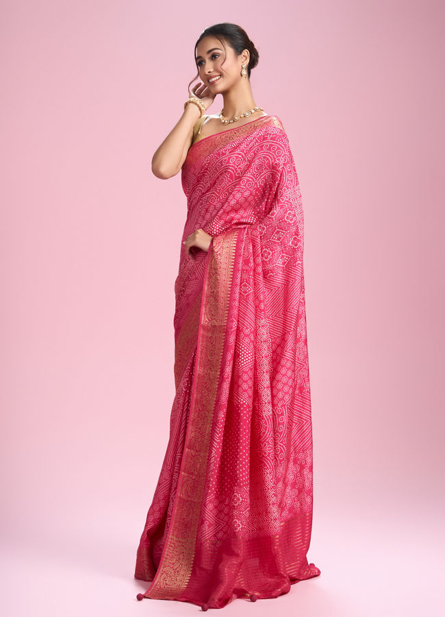 Mohey Women Rani Pink Radiance Saree