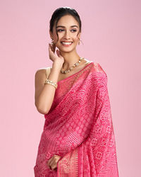 Mohey Women Rani Pink Radiance Saree