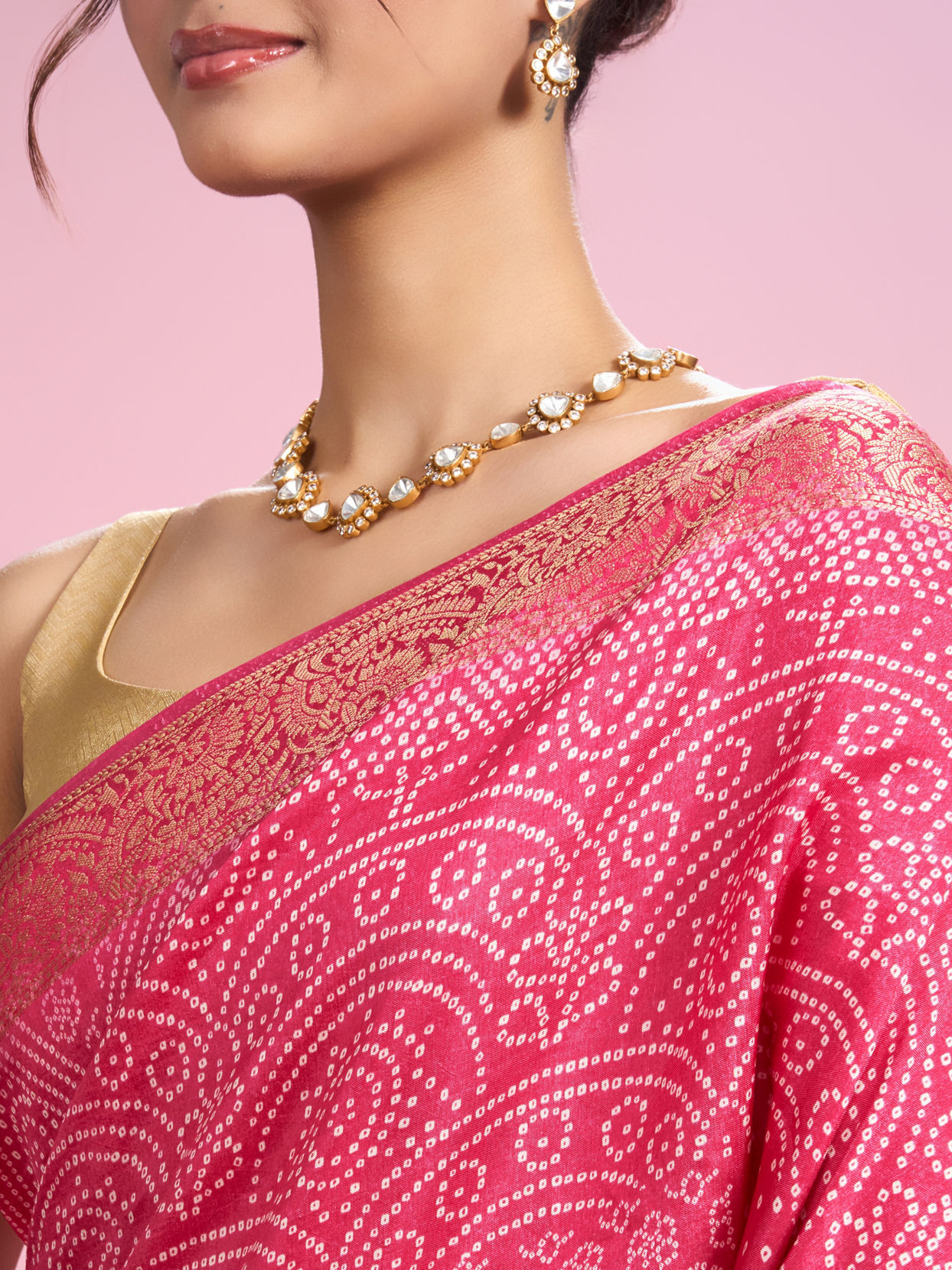 Mohey Women Rani Pink Radiance Saree