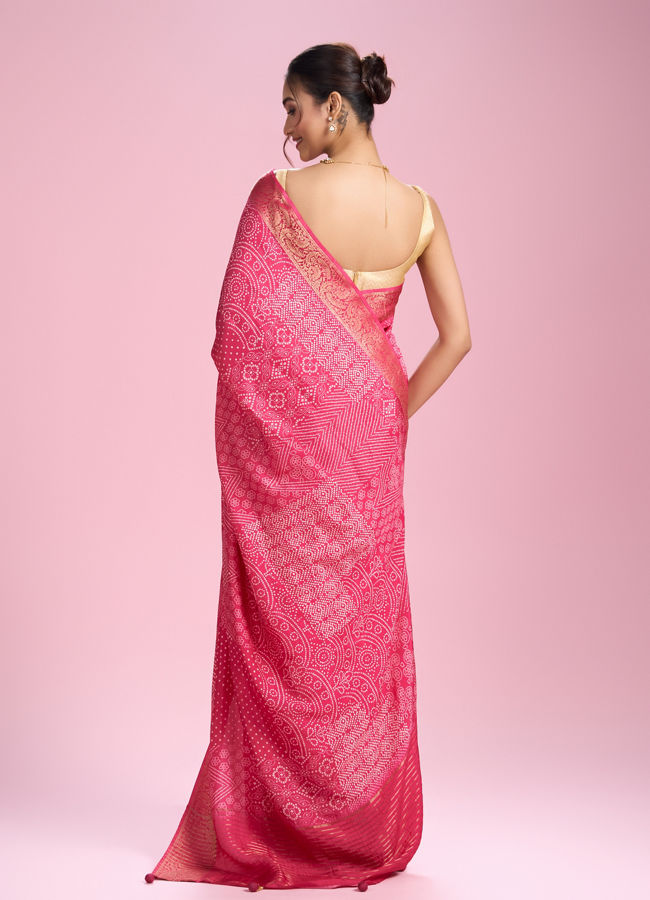 Mohey Women Rani Pink Radiance Saree