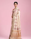 Mohey Women Cream Dream Elegance Saree