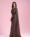 Mohey Women Black Embellished Satin Saree
