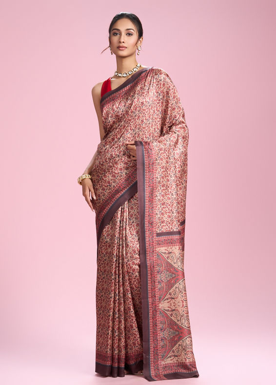 Mohey Women Glamorous Fawn Elegance Saree