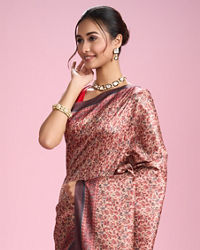 Mohey Women Glamorous Fawn Elegance Saree