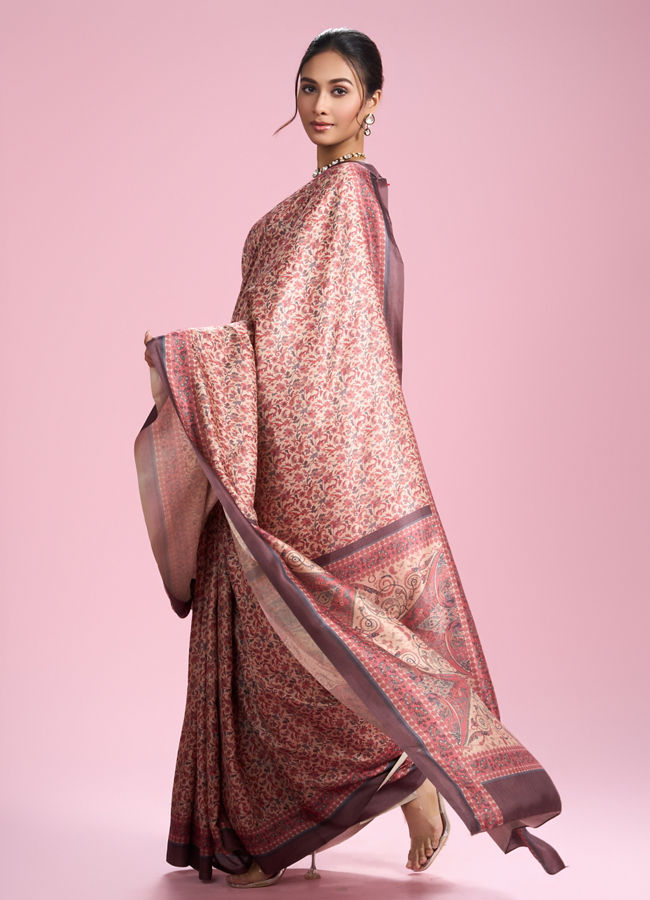 Mohey Women Glamorous Fawn Elegance Saree