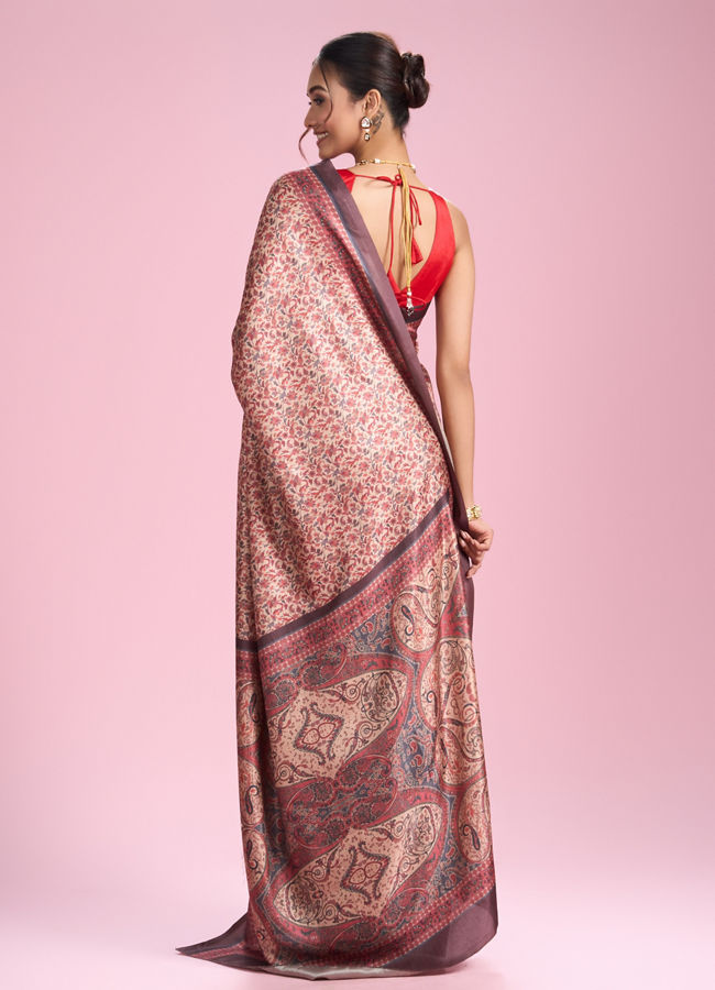 Mohey Women Glamorous Fawn Elegance Saree