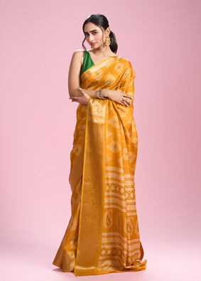 Mohey Women Radiant Mustard Yellow Saree