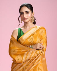 Mohey Women Radiant Mustard Yellow Saree