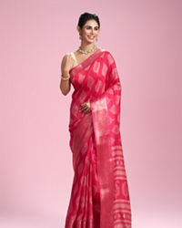 Mohey Women Pink Artistic Fiesta Saree