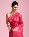 Mohey Women Pink Artistic Fiesta Saree