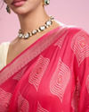 Mohey Women Pink Artistic Fiesta Saree