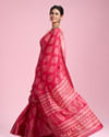 Mohey Women Pink Artistic Fiesta Saree