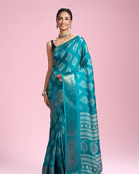 Mohey Women Ravishing Rama Green Saree