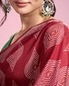 Mohey Women Rust Red Elegance Saree