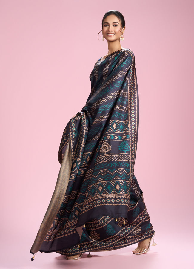 Mohey Women Indigo Blue Elegance Saree