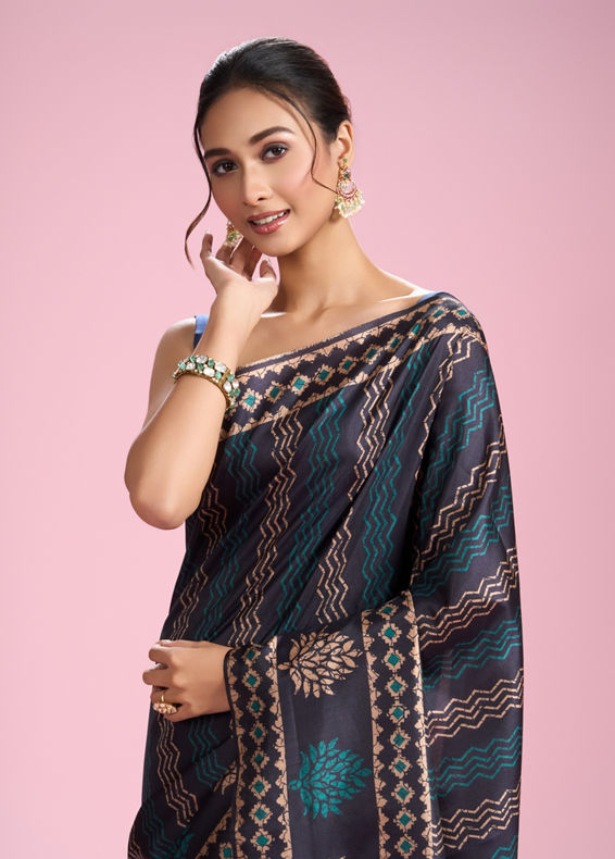 Mohey Women Indigo Blue Elegance Saree