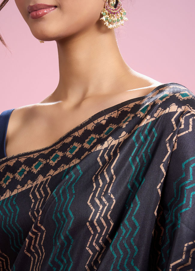 Mohey Women Indigo Blue Elegance Saree