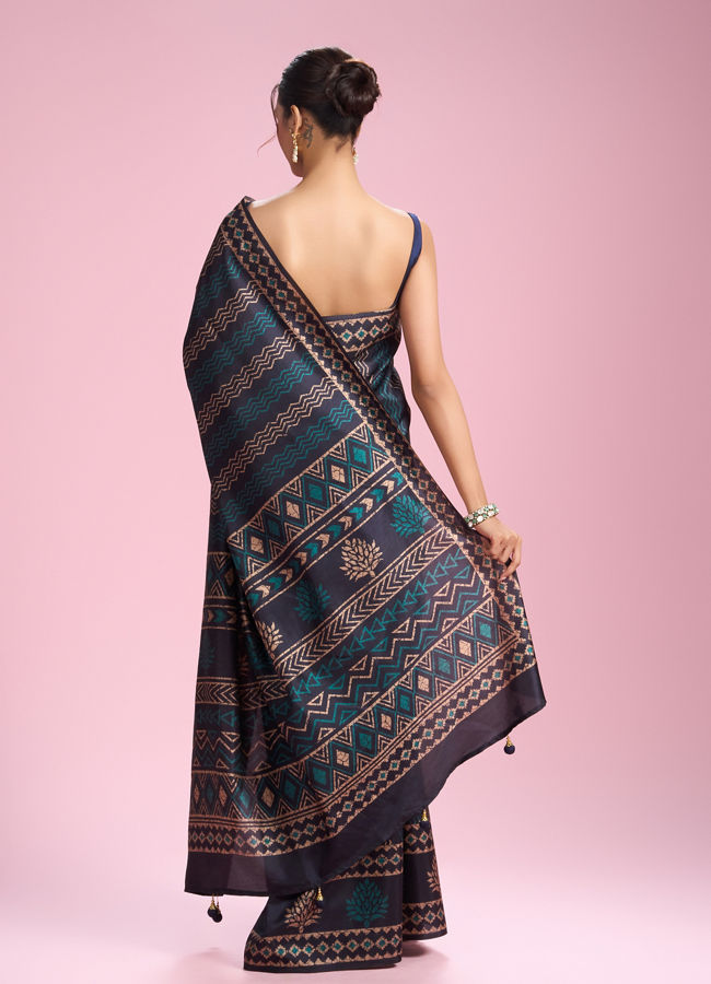 Mohey Women Indigo Blue Elegance Saree