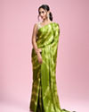 Mohey Women Emerald Satin Elegance Saree