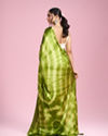 Mohey Women Emerald Satin Elegance Saree