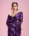 Mohey Women Dark Purple Satin Radiance Saree