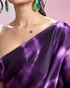 Mohey Women Dark Purple Satin Radiance Saree