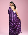 Mohey Women Dark Purple Satin Radiance Saree