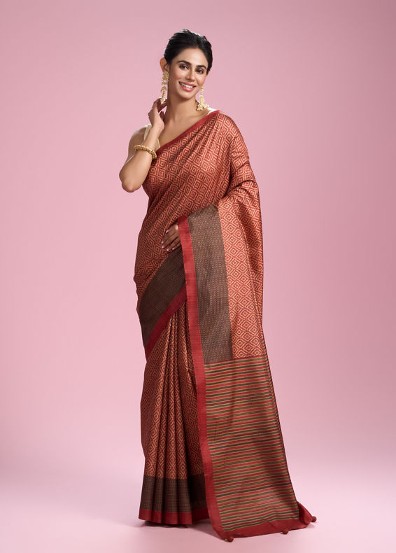 Mohey Women Orange Allure Radiant Saree