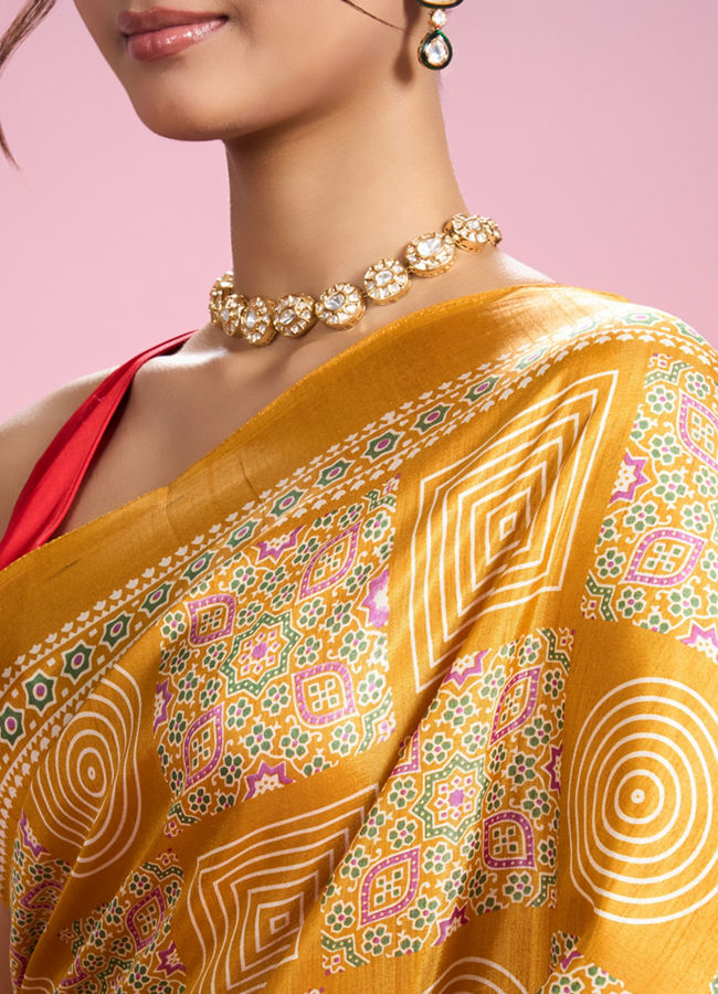 Mohey Women Radiant Mustard Yellow Saree