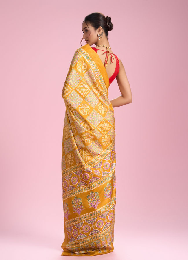Mohey Women Radiant Mustard Yellow Saree