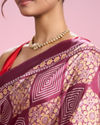 Mohey Women Enchanting Wine Saree