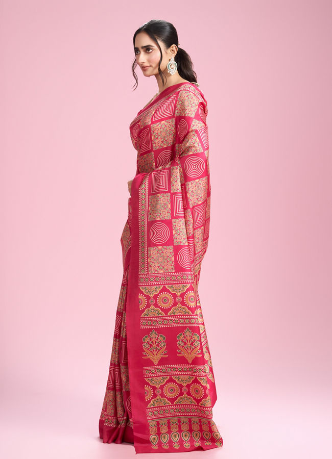 Mohey Women Exquisite Rani Pink Saree