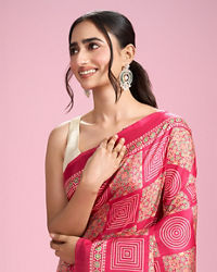 Mohey Women Exquisite Rani Pink Saree