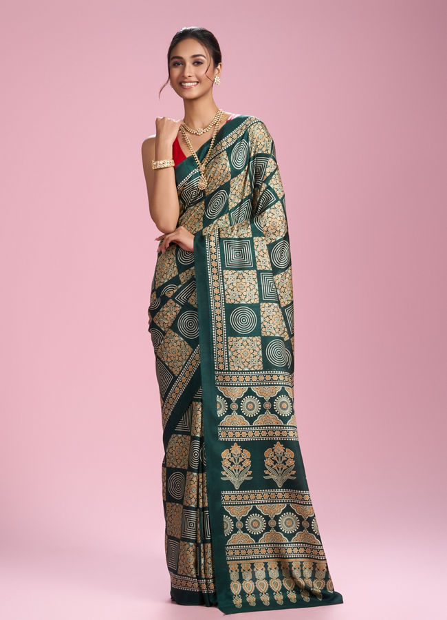 Mohey Women Dark Green Elegance Saree