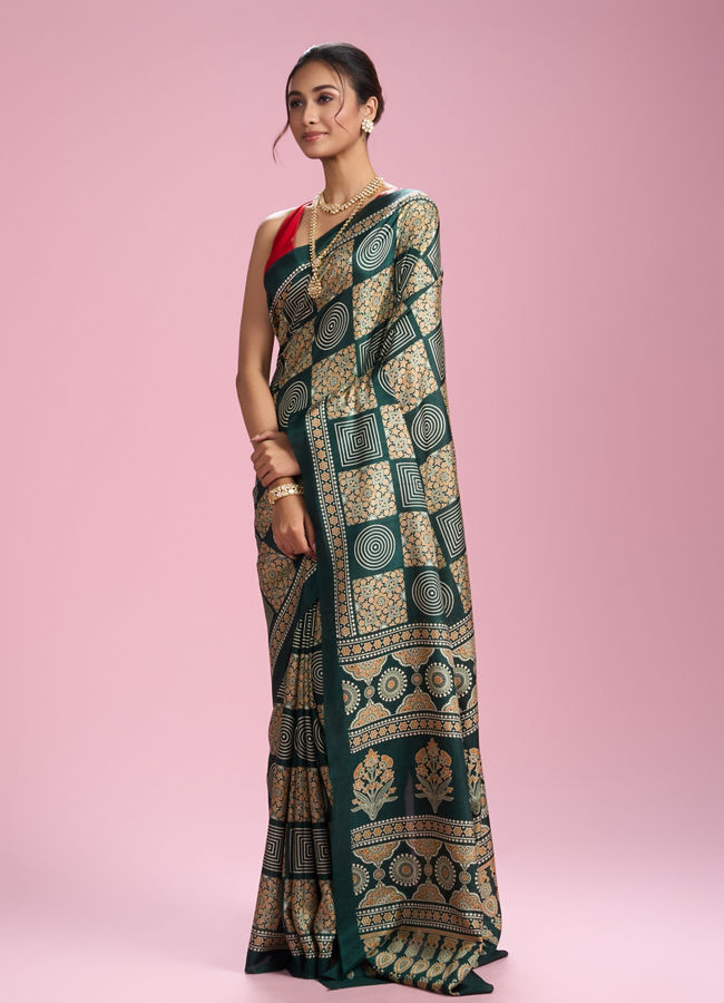 Mohey Women Dark Green Elegance Saree