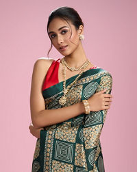 Mohey Women Dark Green Elegance Saree