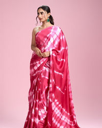 Mohey Women Rani Pink Satin Extravaganza Saree